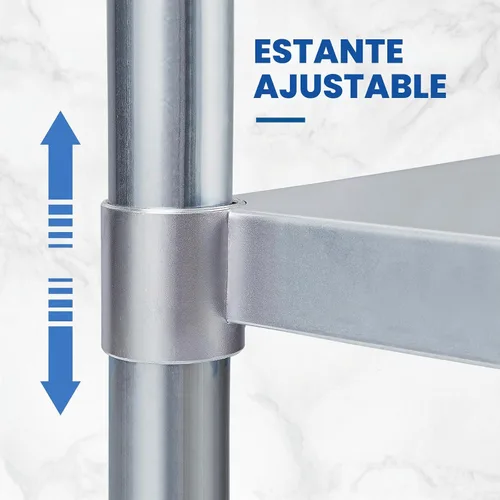 Vista 3 de Profeeshaw mesa de trabajo, de uso comercial, de acero inoxidable NSF con protector contra salpicaduras y estante inferior, para cocina, restaurante