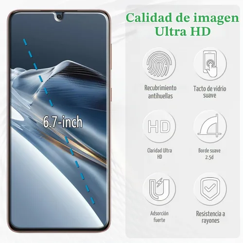 Vista 2 de Pokolan Paquete de 3 protectores de pantalla para Samsung Galaxy S21 Plus Transparente