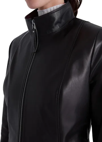 Vista 8 de Bigardini Chaqueta italiana de cuero genuino para mujer, piel de cordero real