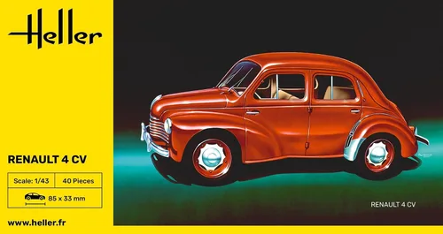 Vista 3 de Heller Renault 4 CV Kit de construcción de modelos de coche (21 piezas)