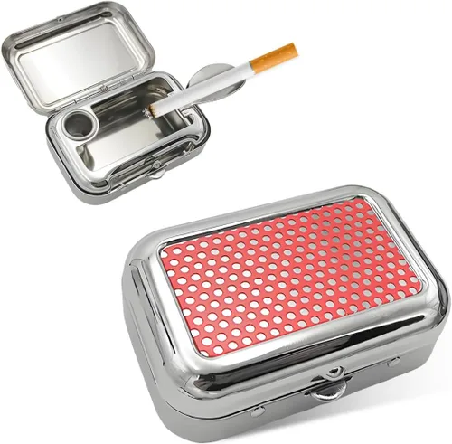 Vista 10 de Yourkar Ceniceros Portátiles, Mini Cenicero Portátil de Acero Inoxidable con Tapa a Prueba de Viento, Cenicero de Bolsillo Creativo Portátil