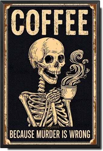 Vista 53 de Lygond Letrero de metal con texto en inglés «Bear That's What I Do I Drink Coffee I Hate People and I Know Things», decoración de invernadero