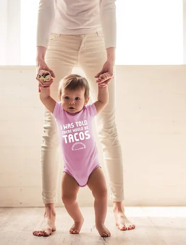 Vista 3 de CBTwear Body de bebé con texto en inglés "I Was Told There Would Be Tacos" - Lindo mameluco de humor unisex para recién nacidos