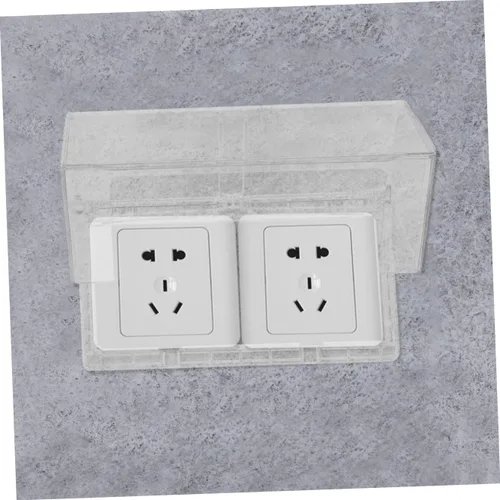 Vista 6 de 1 tapa adhesiva de doble posición para baño y sala de estar para enchufes eléctricos, fácil de instalar y quitar