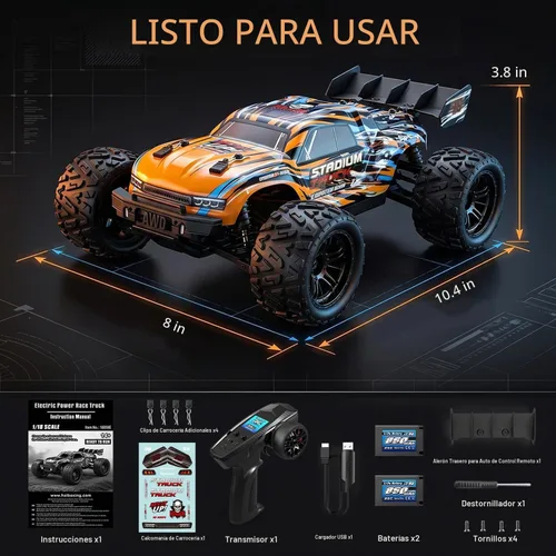 Vista 6 de HAIBOXING 1:18 coche de control remoto, 36KPH 4WD Fast RC Car para adultos