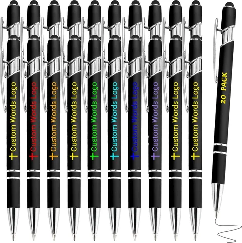 Vista 22 de Bolígrafo personalizado con nombre, bolígrafo personalizado, logotipo, tinta negra suave, regalo personalizado para mujeres, hombres, negocios