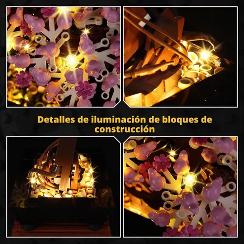Vista 4 de Kyglaring Kit de luz LED compatible con bloques de construcción Lego Bonsai Tree 10281 – Accesorios de iluminación mejorados para juego de modelos