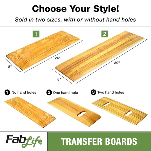 Vista 5 de Generic 50-3000 FabLife Deluxe - Tabla de transferencia de madera dura para fácil transferencia de pacientes, 8 x 24 pulgadas