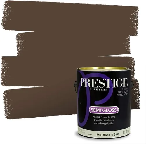 Vista 143 de PRESTIGE Pinturas Pintura Exterior e Imprimación en Uno, 1 Galón, Mate, Combinación Comparable de Sherwin Williams* Black Magic* SW6991-PCM