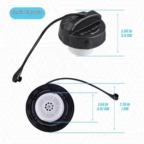 Vista 2 de Tapa de gasolina, tapa de combustible para 2000-2019 Dodge Ram 1500 2500 3500 Charger Challenger Dart Durango Journey Nitro Grand Caravan Caliber &