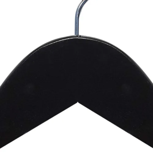 Vista 5 de NAHANCO 20417WB, Percha de madera premium de 17 pulgadas, negro de alto brillo - 100/CTN