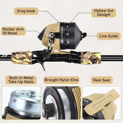 Vista 4 de Sougayilang Kids Fishing Rod and Reel Combo,Light Weight Fishing Pole with Spincast Fishing Reel Tackle Bag Lures for Youth,Girls and Boys Good