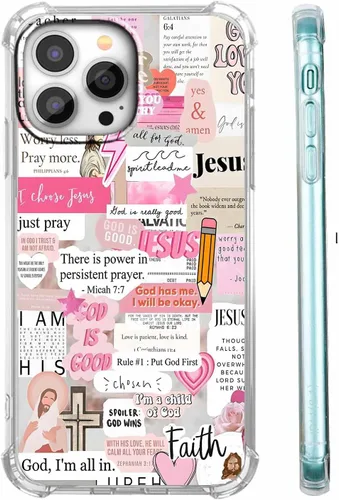 Vista 46 de Funda para Celular con Versículos de la Biblia, Colocación de Citas Cristianas de Jesús, Diseño Collage, Funda Protectora Suave de TPU de Moda