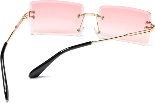 Vista 19 de Gafas de sol rectangulares para hombres/mujeres, gafas de sol pequeñas sin montura cuadrada