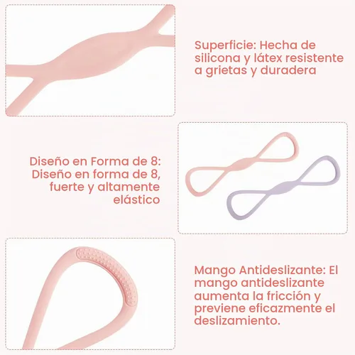 Vista 3 de 8 Bandas de Resistencia para Mujeres, 2 Piezas Bandas de Ejercicio Bandas de Resistencia con Asas, Bandas de Ejercicio Portátiles con Forma de 8