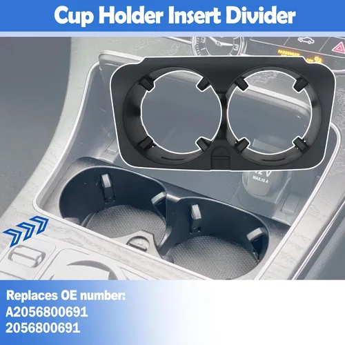 Vista 3 de Osompar Inserto Compatible con Portavasos de Consola Central para Mercedes-Benz C180 C200 C250 C300 C350 C400 C43 C450 C63 2015-2021 Reemplaza