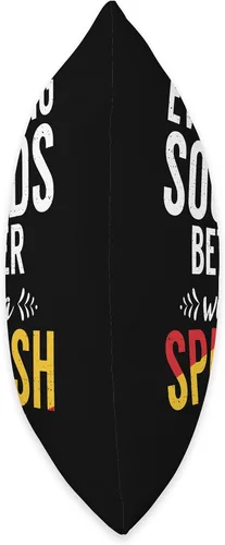 Vista 2 de Spaniard Gifts & Clothes Spain Everything Sounds Better con una almohada decorativa española, 16 x 16 pulgadas, multicolor