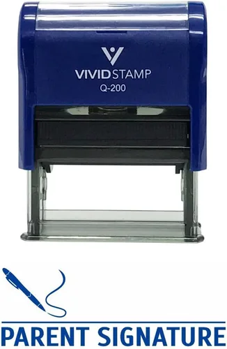 Vista 10 de Timbre de caucho de entintado automático con inscripción PARENT SIGNATURE, Negro