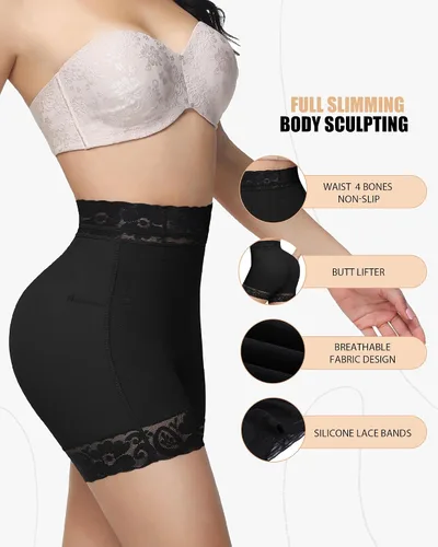 Vista 2 de SHAPSHE Faja moldeadora para levantamiento de glúteos para mujer, pantalones cortos con control de abdomen, calzones moldeadores de cuerpo, cintura