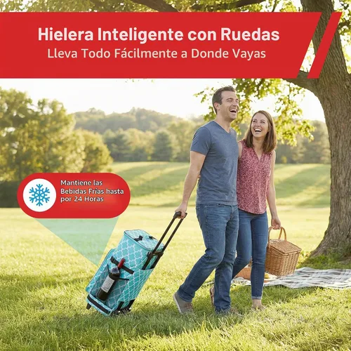 Vista 9 de dbest products - Nevera tipo carrito inteligente ultra compacta extendida, con aislamiento, con plataforma trasera, plegable, para barbacoa, playa