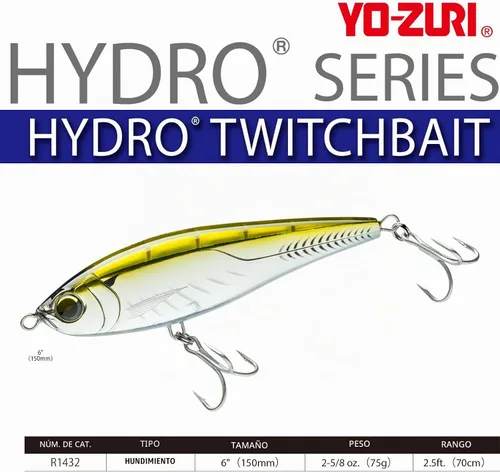 Vista 2 de Yo-Zuri R1432-BP: Hydro Twitchbait (S) 150Mm 6", Negro Púrpura