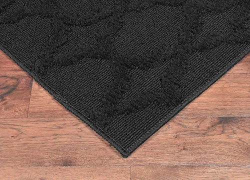 Vista 6 de Garland Rug Sparta - Alfombra antideslizante de polipropileno de 2 pies x 12 pies, color negro, ideal para salas de estar y pasillos, elegante