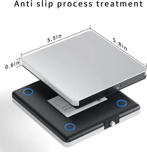 Vista 4 de Dainty Externo compatible con Bluray Drive Compatible con lectura DVD CD BD Drive, adecuado para USB 3.0 y puerto tipo C, Windows XP/7/8/10/11MacOS