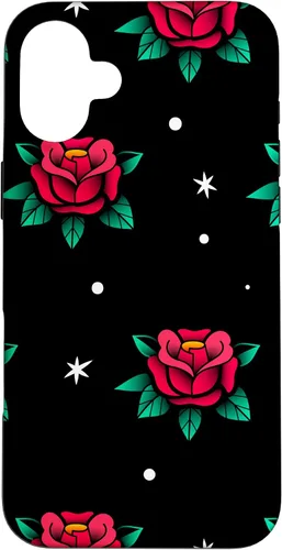 Vista 22 de Roses Fifties Black Red Rockabilly Pinup Rose Retro Fashion Case for iPhone 17
