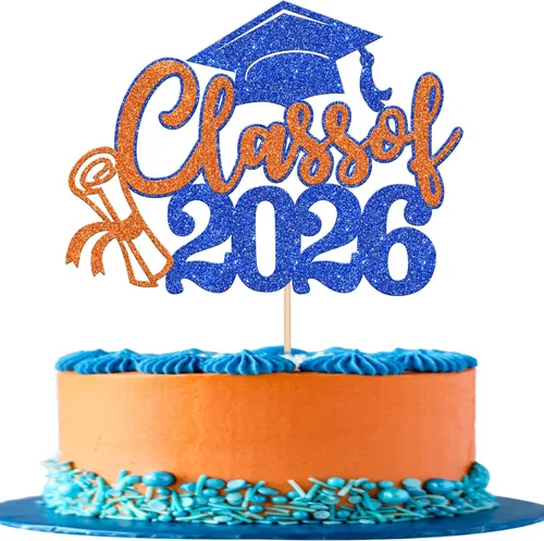 Vista 23 de 1 pieza de decoración para pastel de graduación 2026 con tapa de graduación con purpurina, diploma de tacón alto para niña, selección de pastel