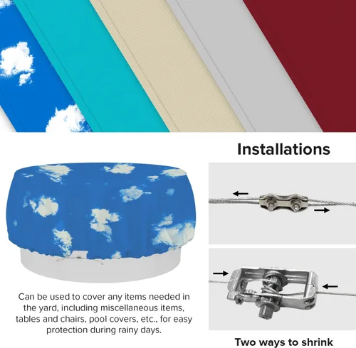 Vista 28 de Fundas para muebles de patio, impermeables, resistentes a los rayos UV, resistentes a los rayos UV, para exteriores, mesa redonda y rectangular