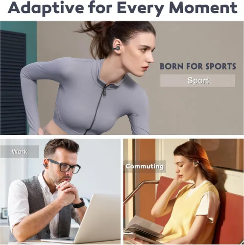 Vista 7 de Auriculares de oreja abierta, auriculares de conducción de aire, auriculares inalámbricos Bluetooth 5.4, auriculares con clip con micrófono de 42