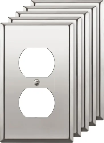 Vista 14 de ENERLITES Placa de pared de metal para tomacorriente receptáculo dúplex, cubierta de salida de acero inoxidable, resistente a la corrosión