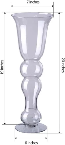 Vista 3 de Efavormart 4 Pack Jarrón de vidrio en forma de trompeta curva Pilsner de 20 pulgadas