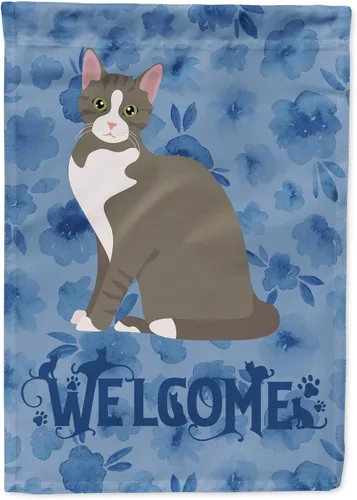 Vista 131 de Caroline's Treasures CK5005GF Bandera de bienvenida de gato abisinio para buzón, bandera decorativa para patio exterior, obras de arte de patio