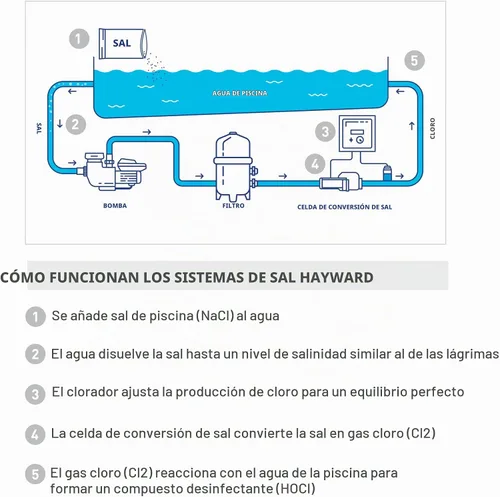 Vista 5 de Hayward Aquarite - Generador de cloro salino para piscinas, 15,000 galones