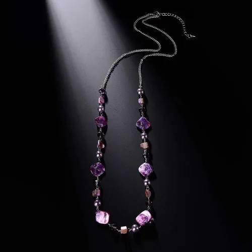 Vista 5 de Pearl & Club - Collar largo con cuentas para mujer