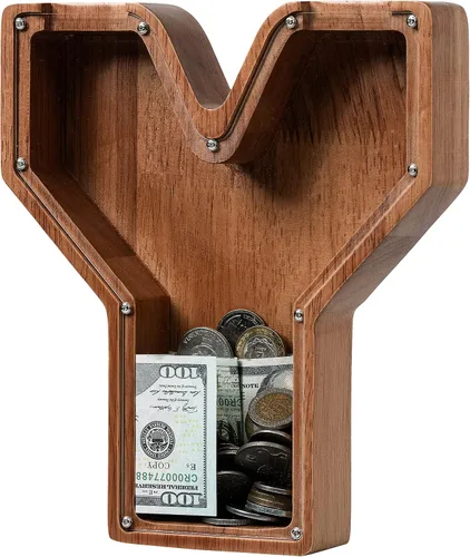 Vista 81 de Alcancía para niños y niñas, alcancía de madera con letra grande del alfabeto con inicial A, banco de monedas, regalos divertidos para cumpleaños