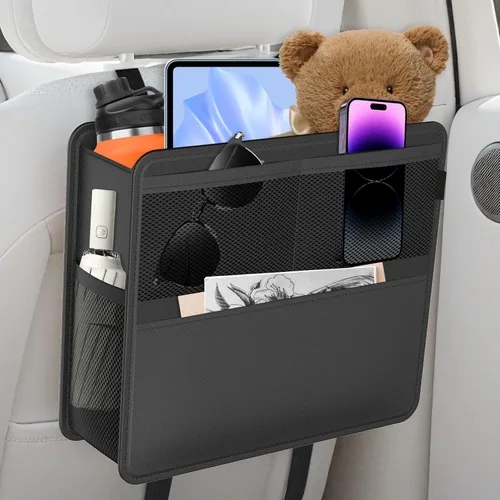 Vista 16 de FLORICH Organizador de Almacenamiento para Coche Entre Asientos, Organizador de Asiento de Cuero con Soporte para Bolso Entre Asientos, Consolas
