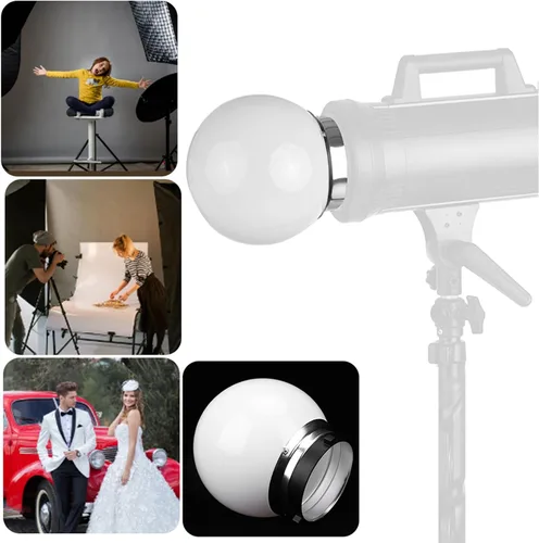 Vista 2 de Bola de luz suave, cúpula difusora profesional de fotografía, montaje compatible con aleación de 5.9 in+modificador de plástico para fotos