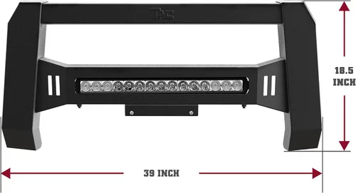 Vista 4 de TAC - Barra de toro modular con LED compatible con RAM 1500 2009-2018 RAM 1500 Classic 2019-2023 (excluye Rebel y Warlock), protector de cepillo