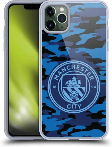 Vista 147 de Head Case Designs Funda de gel con licencia oficial del Manchester City Man City FC Blue Moon Badge Camou [protección de grado militar] compatible