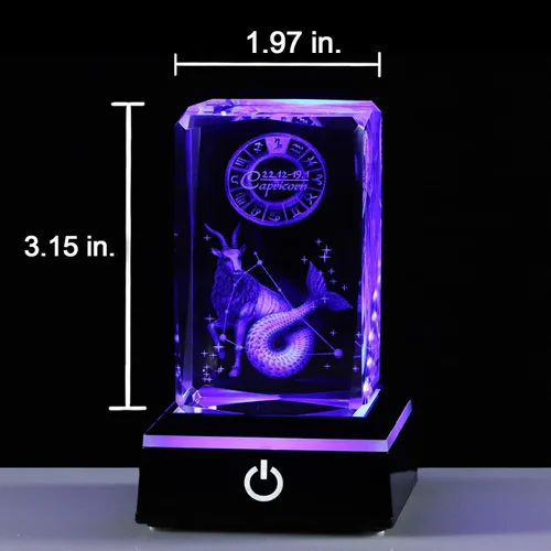 Vista 6 de Regalos de astrología del zodiaco Capricornio con cristales 3D para mujeres y hombres, figura de cristal de Capricornio, decoración de constelación