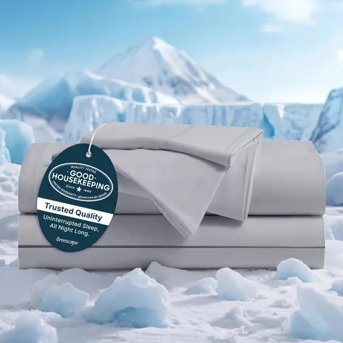 Vista 10 de Breescape Cooling Sheets Twin XL Size - BlendTek Dry & Cool Technology Cooling Bed Sheets for Hot Sleepers and Night Sweats, Q-Max>0.46 Tech Twin XL