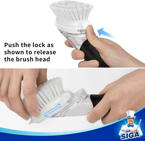 Vista 3 de MR.SIGA Recambios de cepillo para platos dispensadores de jabón, paquete de 4