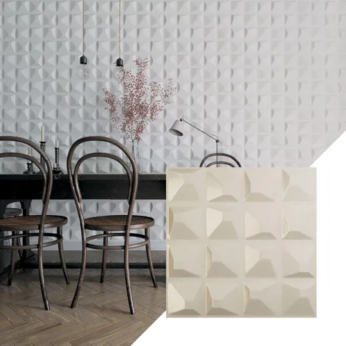 Vista 28 de Ekena Millwork 19 5/8 pulgadas de ancho x 19 5/8 pulgadas de alto, Tristan EnduraWall decorativo 3D, laguna satinada (cubre 2.67 pies cuadrados).