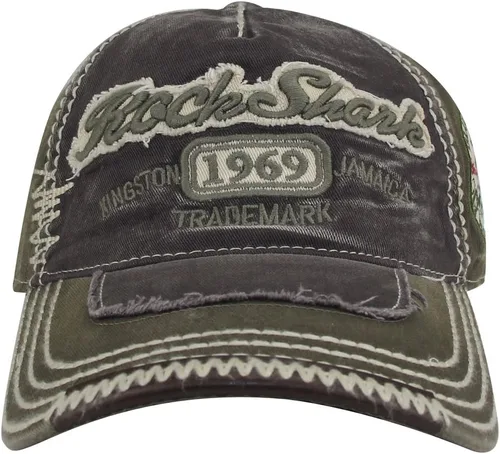 Vista 2 de MINAKOLIFE Rock Shark Kingston 1969 Jamaica - Gorra de béisbol vintage envejecida