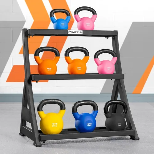 Vista 5 de METIS Pesas rusas de neopreno (9 libras a 62 libras) Pesas rusas para entrenamiento en casa y gimnasio Pesas rusas para entrenamiento