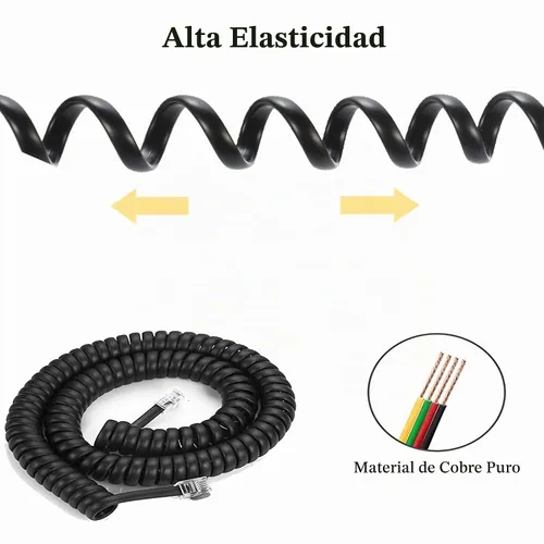 Vista 2 de LanSenSu - Paquete de 4 cables de teléfono en espiral de 8 pies / 1.4 pies con 4 unidades de cable giratorio de 360 grados, cable giratorio