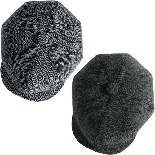 Vista 9 de Gorra de taxista Senker Fashion para hombre, gorra irlandesa clásica de 8 paneles de mezcla de lana para hombre mayor