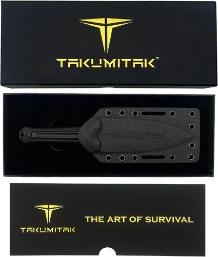 Vista 6 de Cuchillo táctico, cuchillo de caza, cuchillo de supervivencia, hoja de punta de lanza D2, mango G10, funda Kydex, clip Molle, cuchillos de hoja